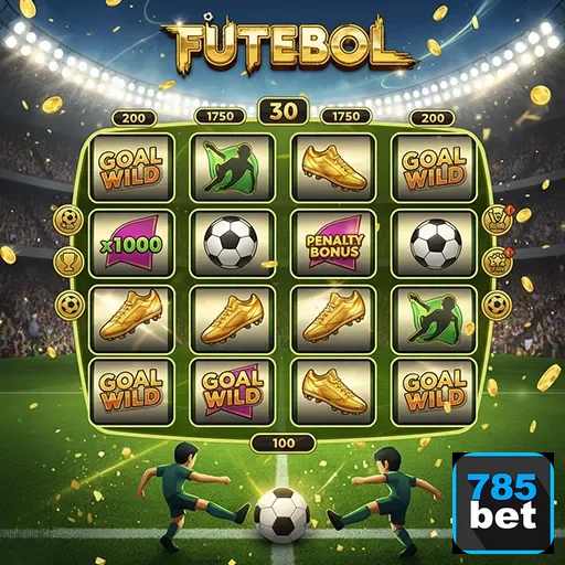 Imagem do jogo de slot futebol da 785bet, apresentando animações e símbolos relacionados ao esporte.